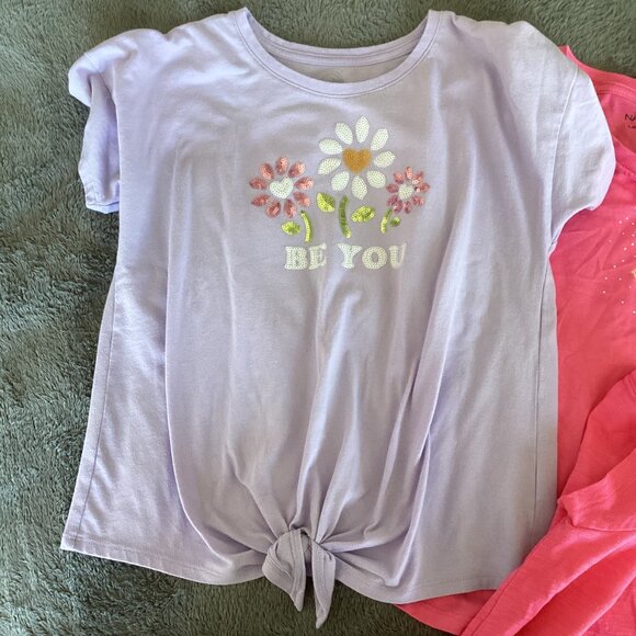 Set of 3 Short Sleeve T-Shirts in Pinks and Purples, Size L (10/12) - Picture 5 of 5